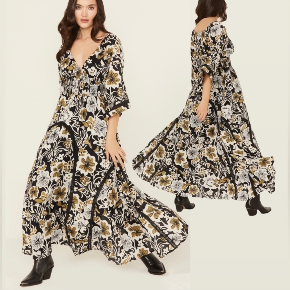 Free People Dixie Floral Print Maxi Dress, NEW